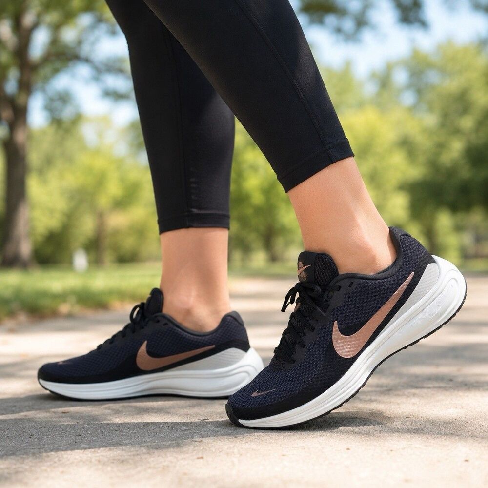 Nike Revolution 8 Womens Size 7.5 Ash Black Shoes Running Athletic HJ8485-200